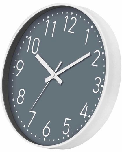 Wall Clock Silent, Non Ticking Modern Quartz 12"- Battery Operated Digital