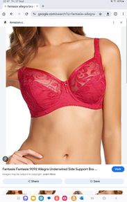 Fantasie Allegra - Underwired Side Support Bra 30F and Briefs S - Red - BNWT RRP 80