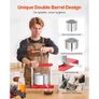 0.8 Gal/3L Fruit Wine Press, 2 Stainless Steel Barrels, Manual Juice Maker, Cider Apple Grape Image 5