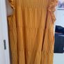 Shein Bright Mustard Yellow Square Punch Out Short Sleeved Dress Image 2