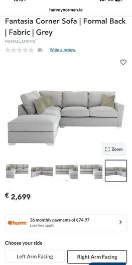 harvey norman grey L shaped corner sofa