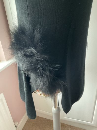 jumper Bnwt black occasion piece jumper with fur panels large /xl