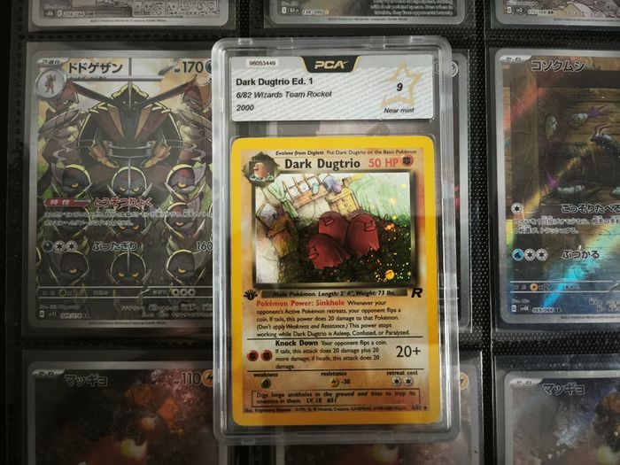 Dark Dugtrio ! FIRST EDITION ! PCA 9 ! Near Mint ! from team Rocket Set ! 2000 ! Pokemon Card !
