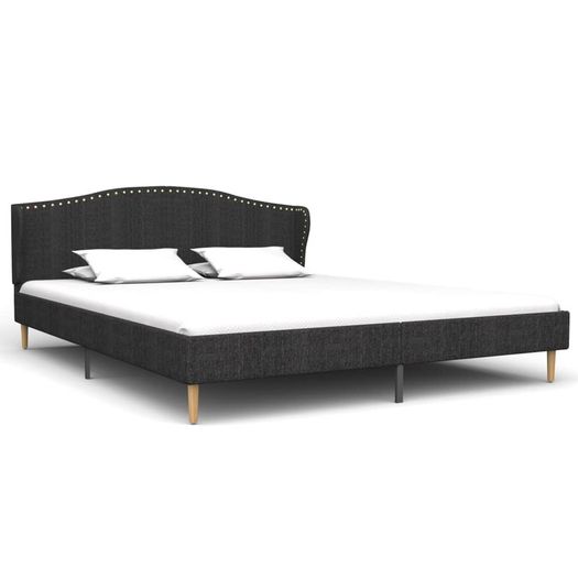 Bed Frame Dark Grey Fabric 180x200 cm 6FT Super King