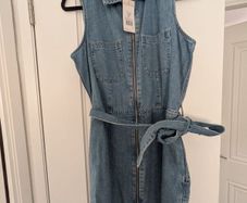 Zip Up Denim Dress Size 12 Brand New With Tags