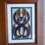 Glass painting, Celtic Seahorse.Celtic Illuminations picture.Home decor.Gift Image 3
