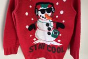 Stay cool snowman christmas jumper 5-6 years