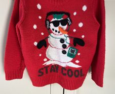 Stay cool snowman christmas jumper 5-6 years