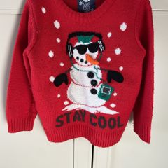 Stay cool snowman christmas jumper 5-6 years