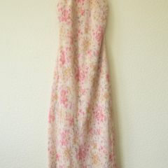 DYNAMITE Floral low cross back halter neck maxi dress M / 38 / 10