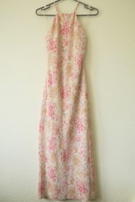 DYNAMITE Floral low cross back halter neck maxi dress Size M / 38 / 10