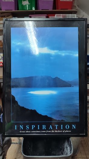 Inspiration Poster Framed Great ideas sometimes come from the darkest of places