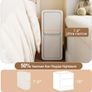 Small Bedside Table, Narrow Bedside Cabinet with Drawers Pre-assembled Slim Bedside Table with Leather Surface for Bedroom, 20cm (White) Image 8