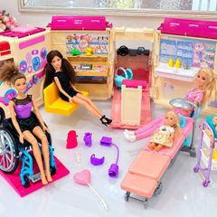 Barbie Medical Ambulance  Hospital Playset  Large Bundle