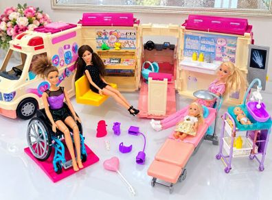 Barbie Medical Ambulance  Hospital Playset  Large Bundle