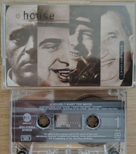 A House - I Want Too Much Cassette Tape (1990) Indie Alternative Rock EX+