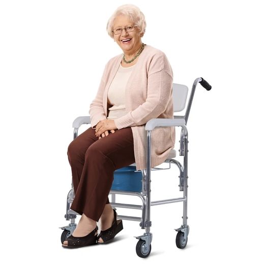 Personal Mobility Assist Commode Shower Transport Medical Rolling Chair Over The Toilet