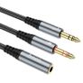 Hoco UPA21 Nylon Braid AUX Audio Cable Female to 2 x 3.5mm Male Image 3