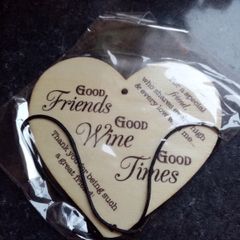 bnwt friend wooden heart