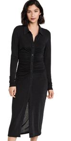Size 8 Black Boohoo long buttoned dress