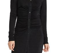Size 8 Black Boohoo long buttoned dress