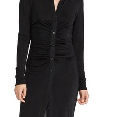 Size 8 Black Boohoo long buttoned dress