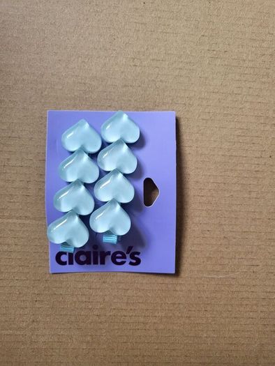 Pair of blue hearth hair clips