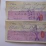 Lot Of Old Ulster's Bank Cheques From (1892-1895) Image 2
