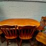 Solid Oak Dining Table & 6 Matching Chairs. Timeless Farmhouse Style Image 4
