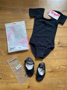 Move Dance Girls Black Leotard and Shoes Set