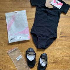 Move Dance Girls Black Leotard and Shoes Set