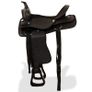 Western Saddle, Headstall&Breast Collar Real Leather 16" Black Image 5