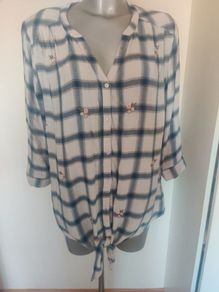 Collection Debenhams checked embroidered shirt size UK18 EU46 Postage included