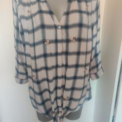 Collection Debenhams checked embroidered shirt size UK18 EU46 Postage included