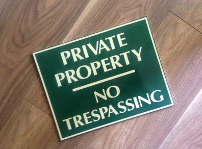 Private property sign