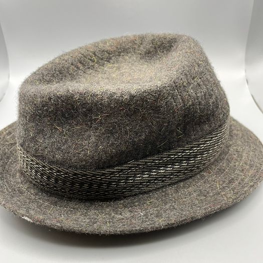 Failsworth Trilby Keswick Hat Vintage Wool Hat with Feather - 100% Wool - 59cm