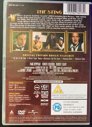 The Sting (George Roy Hill Film) [1973] Paul Newman, Robert Shaw & Robert Redford [Movie DVD] Academy Award Winner