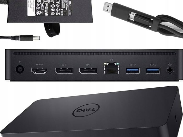 Dell D6000 Usb-C Triple Docking Station, Up To Three 4K Displays Via Usb-C, Uhd 5K, Usb 3.0, Gigabit Ethernet, 130-Watt Ac Adapter, Charges Up To 65W Laptop