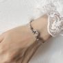 Moon Star Starburst Charm Silver Bracelet Image 3