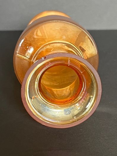 Vintage Amber Carnival Glass  Vase PRICE DROP