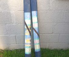 Pair of windbreaks with blue carry covers