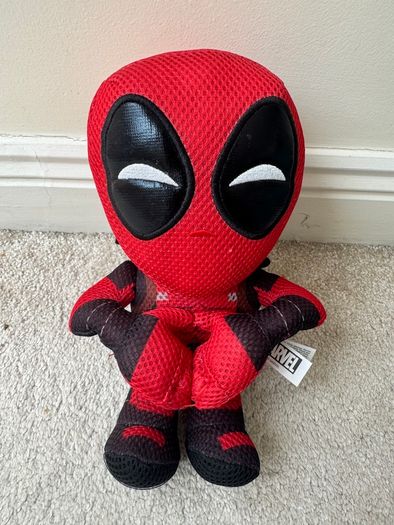 Official Marvel Comics Deadpool Heart Sign 12" Large Plush Soft Used Please see pictures