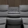 Chole 3+1+1 Grey & Cream Micro Fabric Recliner Sofa Image 3