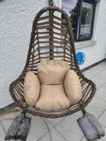 EZ Living Hanging Egg Chair with Cushions