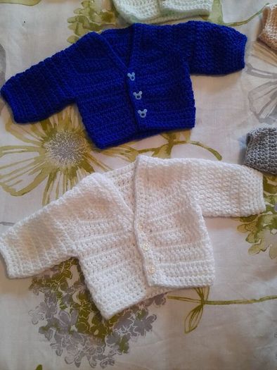 Handmade premature baby cardigans
