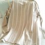 Cream/Beige Striped Jumper/Poncho Image 3