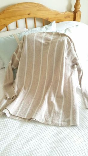 Cream/Beige Striped Jumper/Poncho