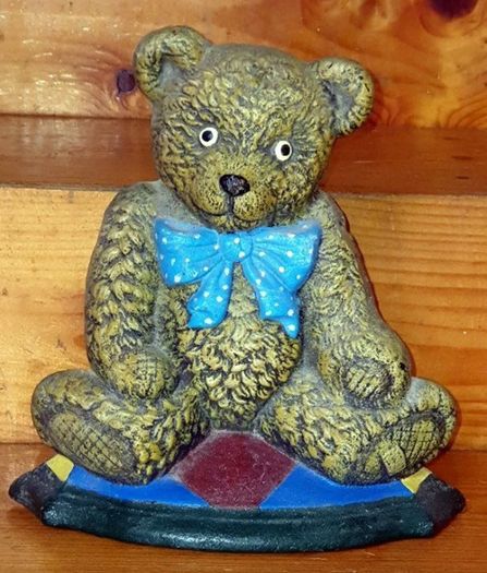 Vintage Cast Iron Teddy Doorstop Wright Studio's
