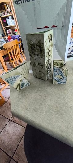 Vintage Carn Pottery Ceramic Vases Set of 3 England 1970s Studio Art Pottery Designed by John Beusmans and produced by Carn Pottery,