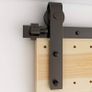 Sliding Barn Door Kit 8FT/240CM Black Heavy Duty Barn Door Sliding Hardware Track Kit for Single Wood Door 120CM Wide Image 3